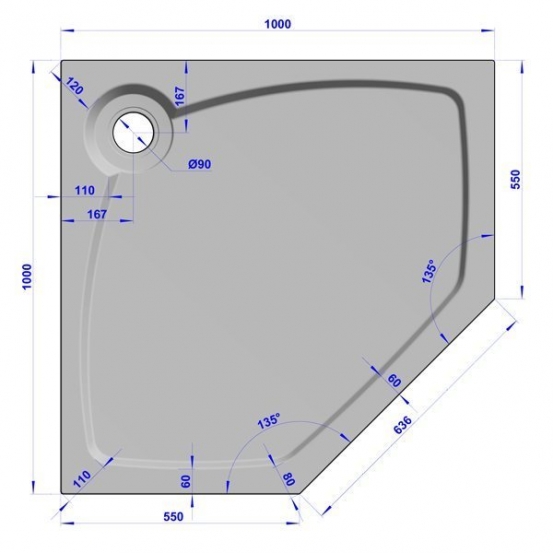 GW Deluxe 100x100x16 P-Grey #8