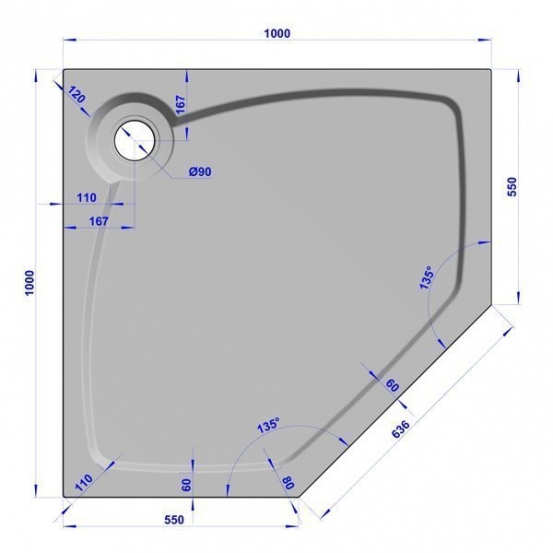 GW Deluxe 100x100x2 P-Grey #6